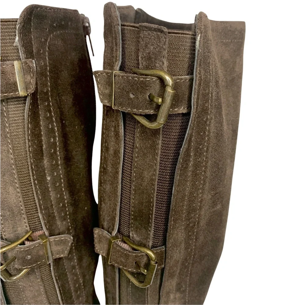 VANELI Suede Buckle Back Long Boots Sz 6